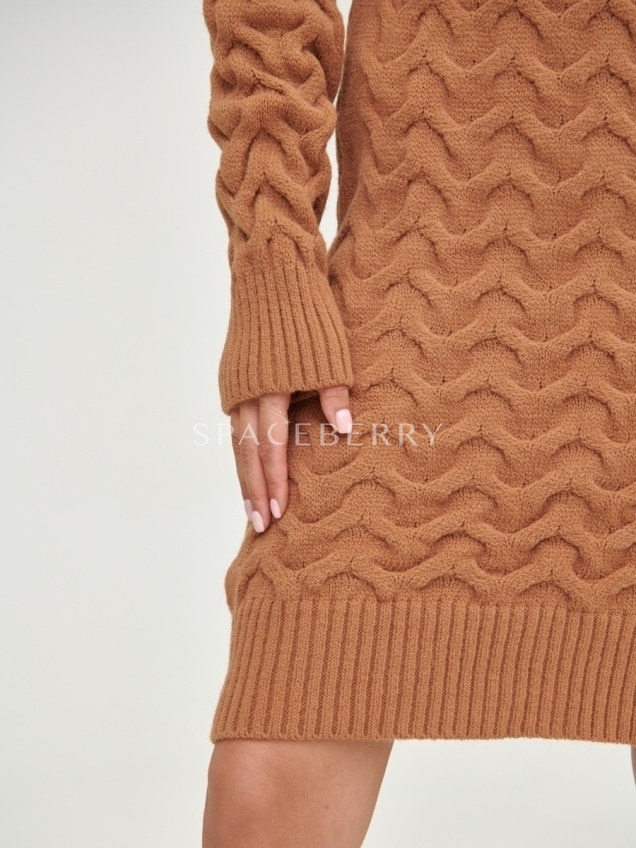 Женское теплое вечернее вязаное платье